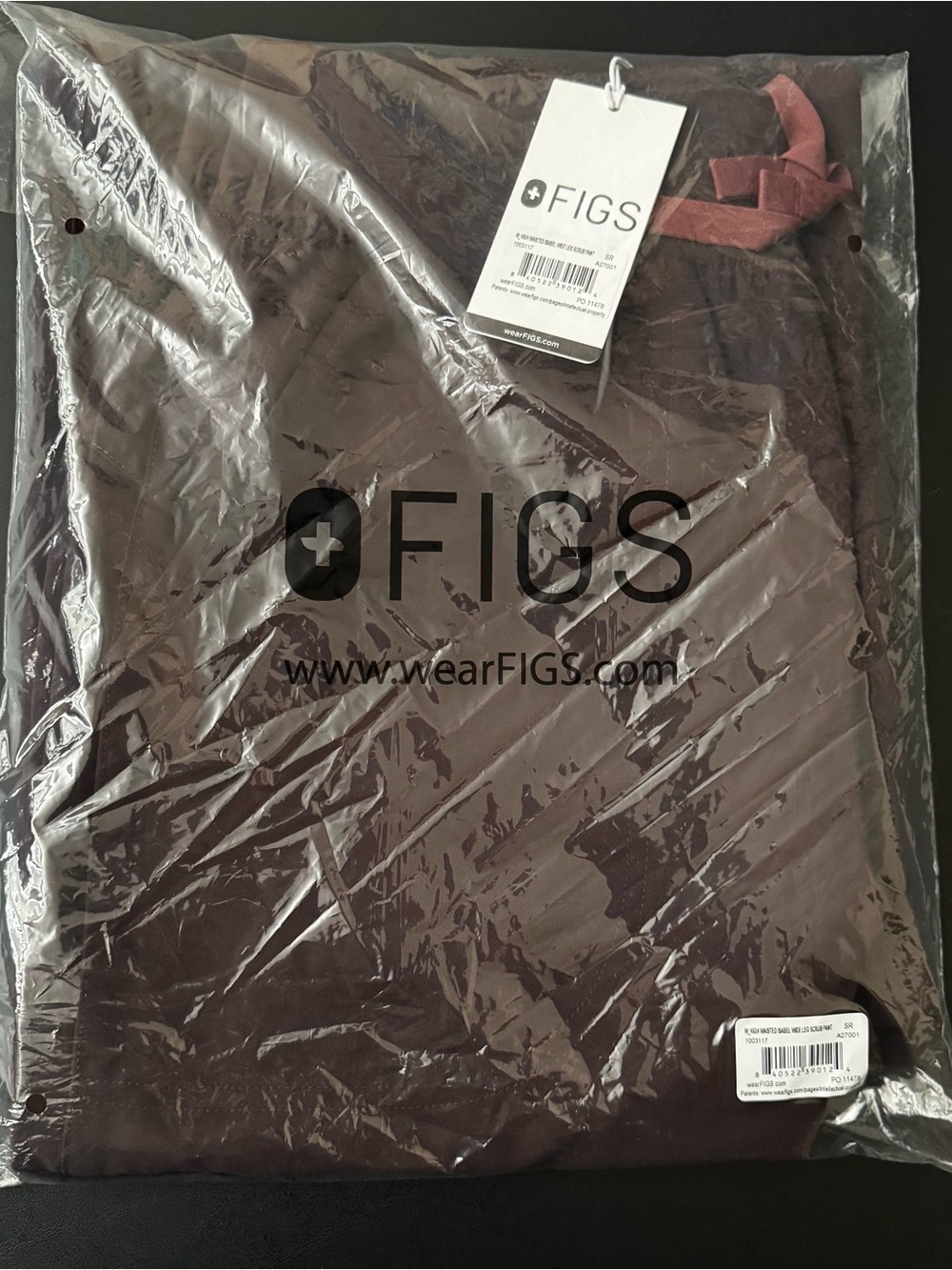 Figs Espresso Isabel Wide Leg Scrub Pants - Small Regular